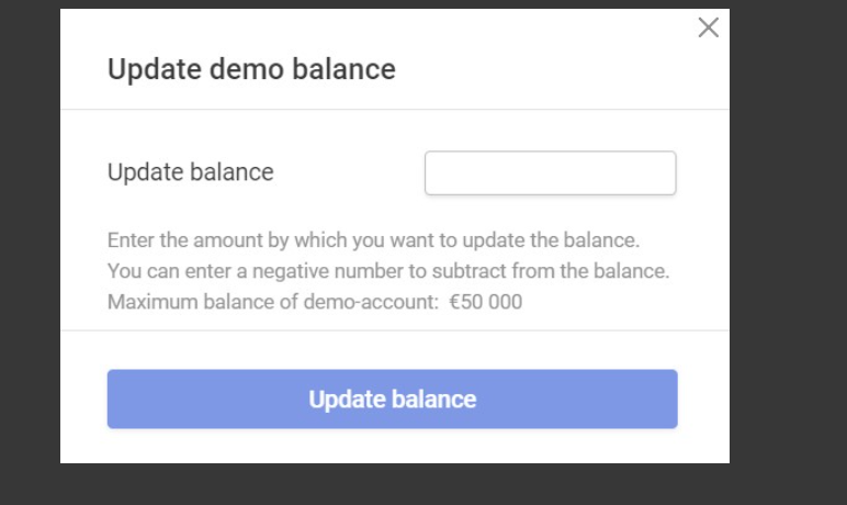 How do i change my Libertex demo account balance?